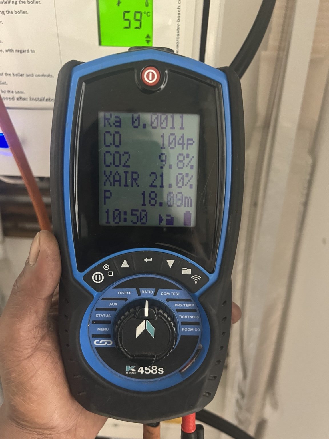 Boiler servicing combustion analysis
